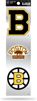 Boston Bruins 3-Piece Retro Decal Sticker Sheet, Die Cut, Clear Backing, 3x12 Inch