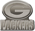 Green Bay Packers Solid Metal Auto Emblem Antique Nickel Design