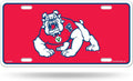 Fresno State University Bulldogs Metal Auto Tag License Plate, Red Design, 6x12 Inch