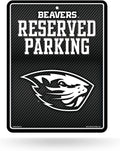 Oregon State University Beavers Metal Parking Novelty Wall Sign 8.5 x 11 Inch Carbon Fiber Design