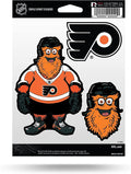 Philadelphia Flyers Multi Sticker Triple Decal Sheet, 5x7 Inch, Mascot Gritty Design, Flat Vinyl, Auto Home