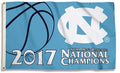 University of North Carolina Tar Heels 2017 Champions Premium Flag Banner, 3x5 Feet with Metal Grommets, Outdoor or Indoor Use, Single Sided