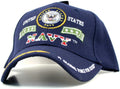 Navy Color Logo Premium Embroidered Baseball Cap Hat United States Military