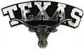 University of Texas Longhorns Auto Emblem, Plastic Molded, Silver Chrome Color, Raised 3D Effect, Adhesive Backing