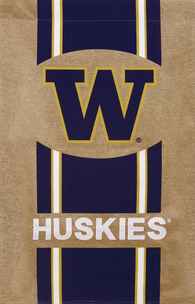University Of Washington Huskies Premium Double Sided Banner House Flag, Burlap Design, 28x44 Inch