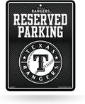 Texas Rangers Metal Parking Novelty Wall Sign 8.5 x 11 Inch Carbon Fiber Design