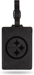 Pittsburgh Steelers Luggage Bag Tag Laser Engraved Ultra Suede Includes ID Card