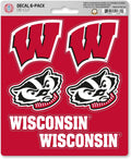 University of Wisconsin Badgers 6-Piece Decal Sticker Set, 5x6 Inch Sheet, Gift for football fans for any hard surfaces around home, automotive, personal items