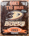 Anaheim Ducks Large 14.5x11.5 Inch Heavy Duty Metal Wall Pub Sign Embossed Vintage Design