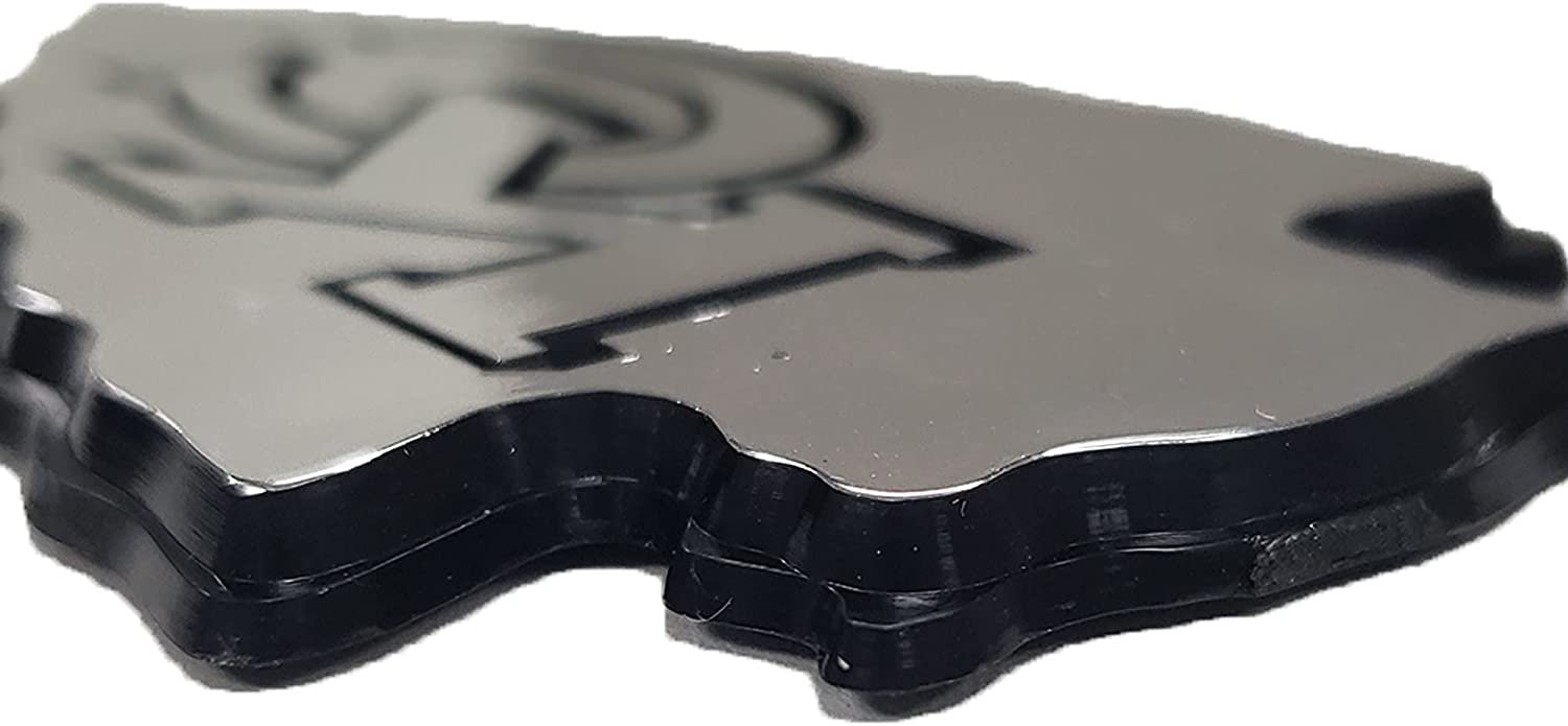 University of Oregon Ducks Silver Chrome Color Auto Emblem Raised Molded Adhesive Tape Backing