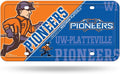 University of Wisconsin Platteville Pioneers Metal Auto Tag License Plate, Split Design, 6x12 Inch