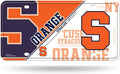 Syracuse University Orange Metal Auto Tag License Plate, Split Design, 6x12 Inch