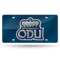 Old Dominion University Monarchs Premium Laser Cut Tag License Plate, Blue, Mirrored Acrylic Inlaid, 12x6 Inch