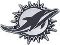 Miami Dolphins Solid Metal Raised Auto Emblem Decal Adhesive Backing