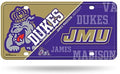 James Madison University Dukes Metal Auto Tag License Plate, Split Design, 6x12 Inch