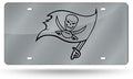Tampa Bay Buccaneers Premium Laser Cut Tag License Plate, Mirrored Acrylic Inlaid, 12x6 Inch