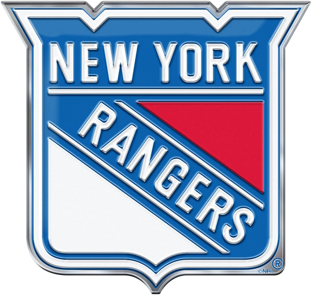 New York Rangers Auto Emblem Aluminum Metal Embossed Die Cut Logo Design