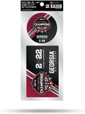 University of Georgia Bulldogs 2022 Champions 2-Piece Double Up Die Cut Sticker Decal Sheet, 4x8 Inch