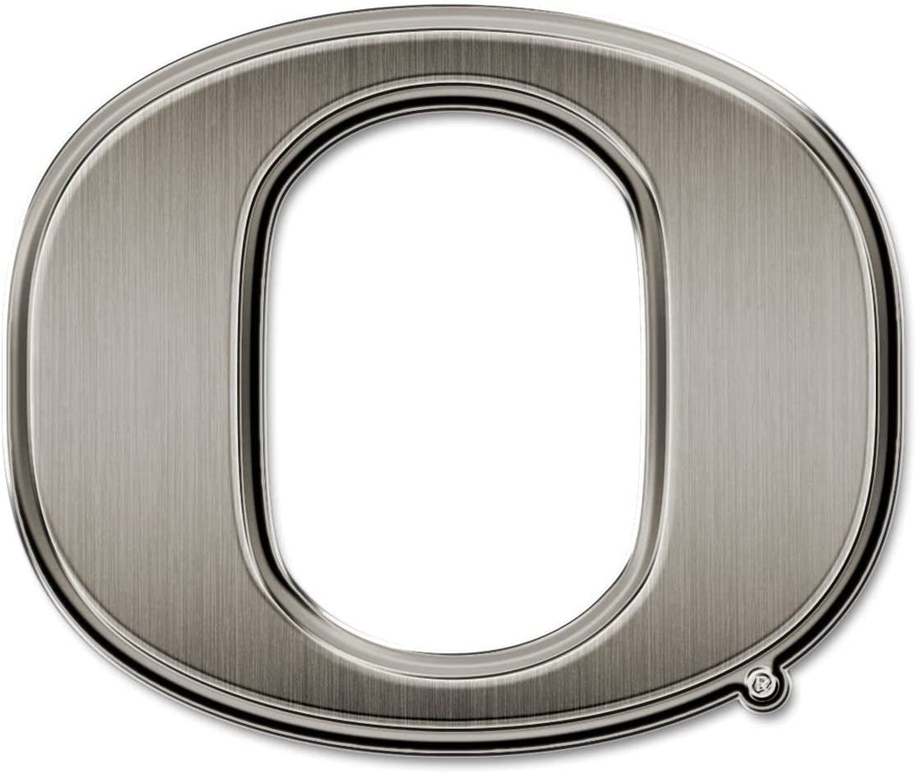 University of Oregon Ducks Solid Metal Auto Emblem Antique Nickel for Car/Truck/SUV