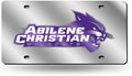 Abilene Christian University Wildcats Premium Laser Cut Tag License Plate, Mirrored Acrylic Inlaid, 6x12 Inch