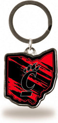 Cincinnati University Ohio State Shaped Keychain