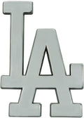 Los Angeles Dodgers Raised Solid Metal Chrome Auto Emblem Full Adhesive Backing