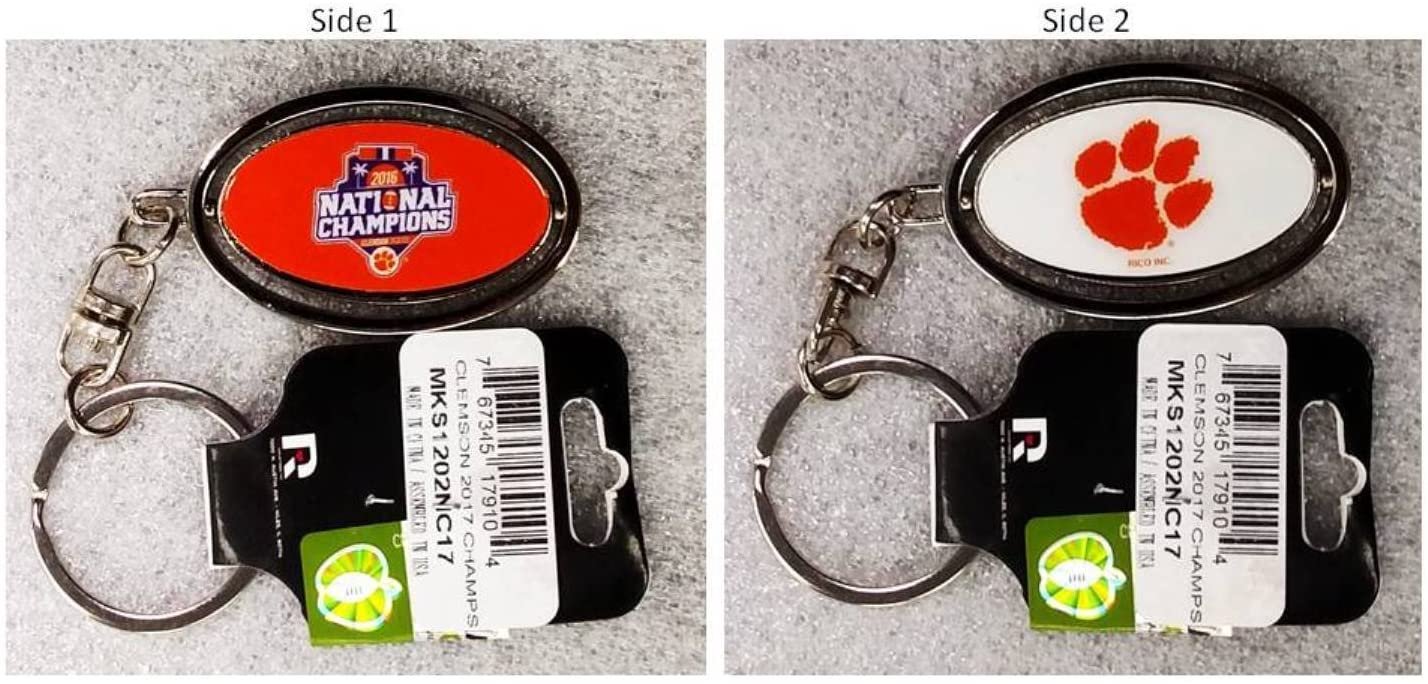 Rico Clemson Tigers 2016 Champions RCO Metal Oval 2-Sided Spinner Keychain University