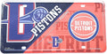 Detroit Pistons Metal Tag License Plate Novelty 6x12 Inch Split Design