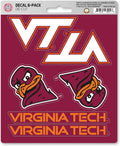 Virginia Tech Hokies 6-Piece Decal Sticker Set, 5x6 Inch Sheet, Gift for football fans for any hard surfaces around home, automotive, personal items