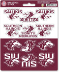 Southern Illinois University Salukis 12-Piece Mini Decal Sticker Set, 5x6 Inch Sheet, Gift for football fans for any hard surfaces around home, automotive, personal items
