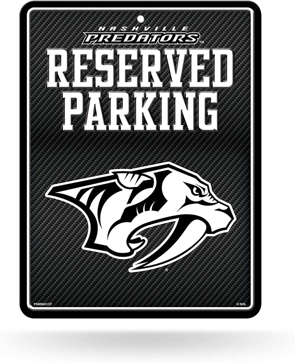 Nashville Predators Metal Parking Novelty Wall Sign 8.5 x 11 Inch Carbon Fiber Design