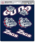 Gonzaga University Bulldogs 6-Piece Decal Sticker Set, 5x6 Inch Sheet, Gift for football fans for any hard surfaces around home, automotive, personal items