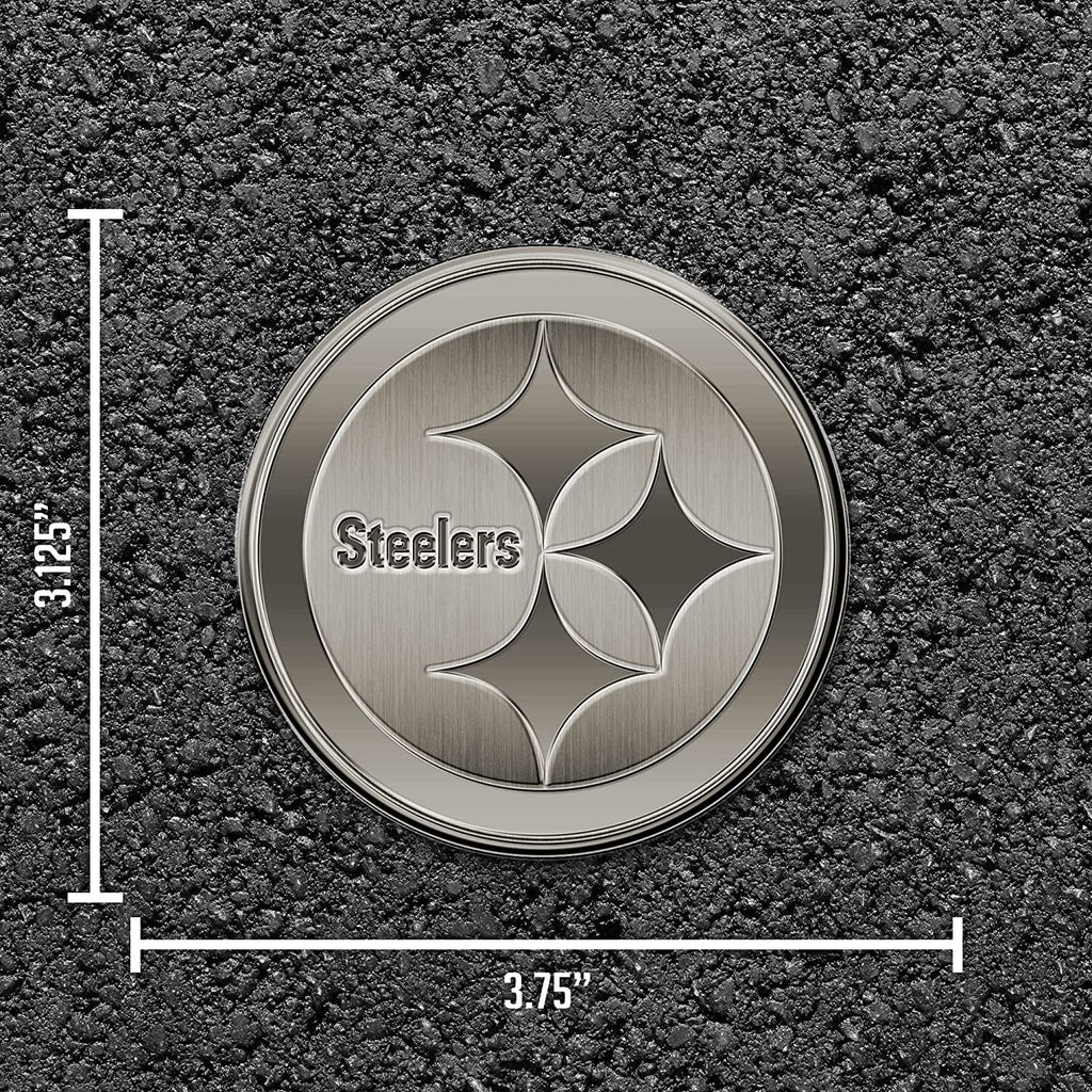 Pittsburgh Steelers Auto Emblem Solid Metal Antique Style