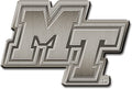 Middle Tennessee State University Blue Raiders Solid Metal Auto Emblem Antique Nickel for Car/Truck/SUV