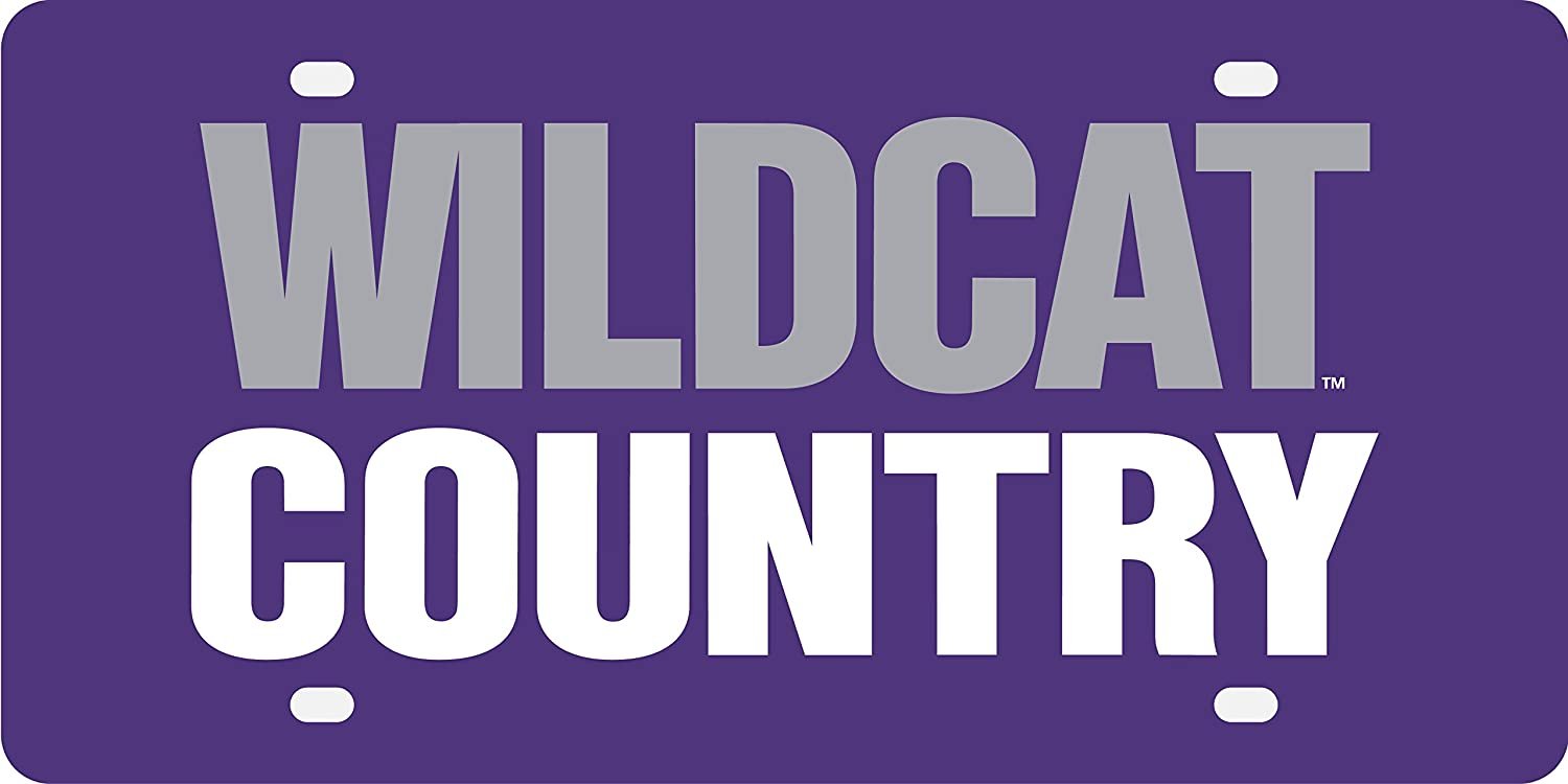 Kansas State University Wildcats Premium Laser Cut Tag License Plate, Country, Mirrored Acrylic Inlaid, 6x12 Inch