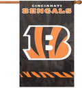 Cincinnati Bengals Banner Flag Premium Embroidered Double Sided 28x44 Applique