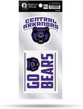 University of Central Arkansas Bears 2-Piece Double Up Die Cut Sticker Decal Sheet, 4x8 Inch