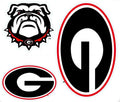 University of Georgia Bulldogs 8 Inch Multi Sticker Decal Set, Shape Cut, Flat Vinyl, Full Adhesive Backing