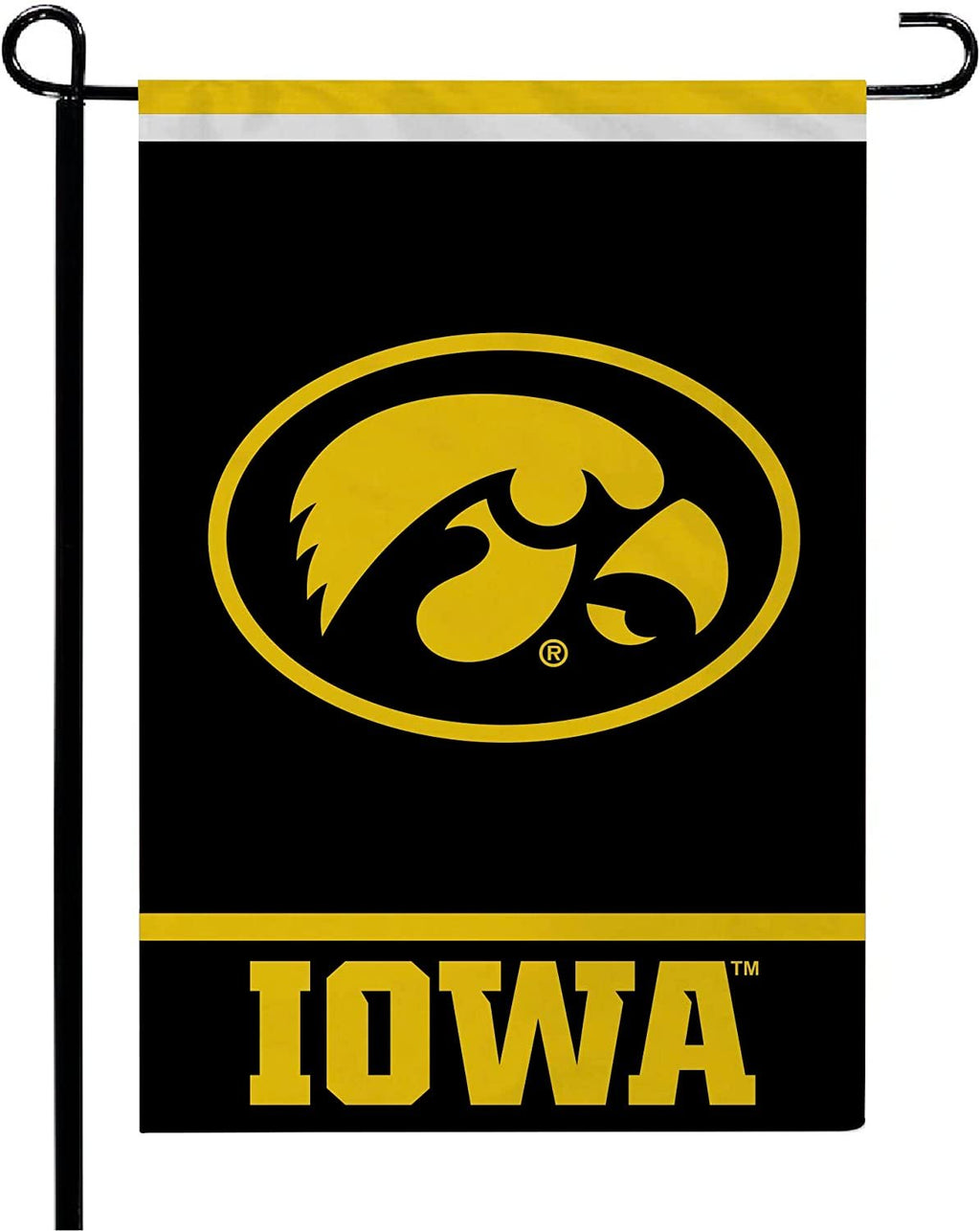 University of Iowa Hawkeyes Double Sided Garden Flag Banner 12x18 Inch Solid Design