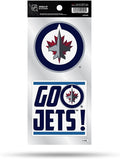 Winnipeg Jets 2-Piece Double Up Die Cut Sticker Decal Sheet, 4x8 Inch