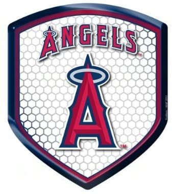 Los Angeles Angels High Intensity Reflector, Shield Shape, Raised Decal Sticker, 2.5x3.5 Inch, Home or Auto, Full Adhesive Backing