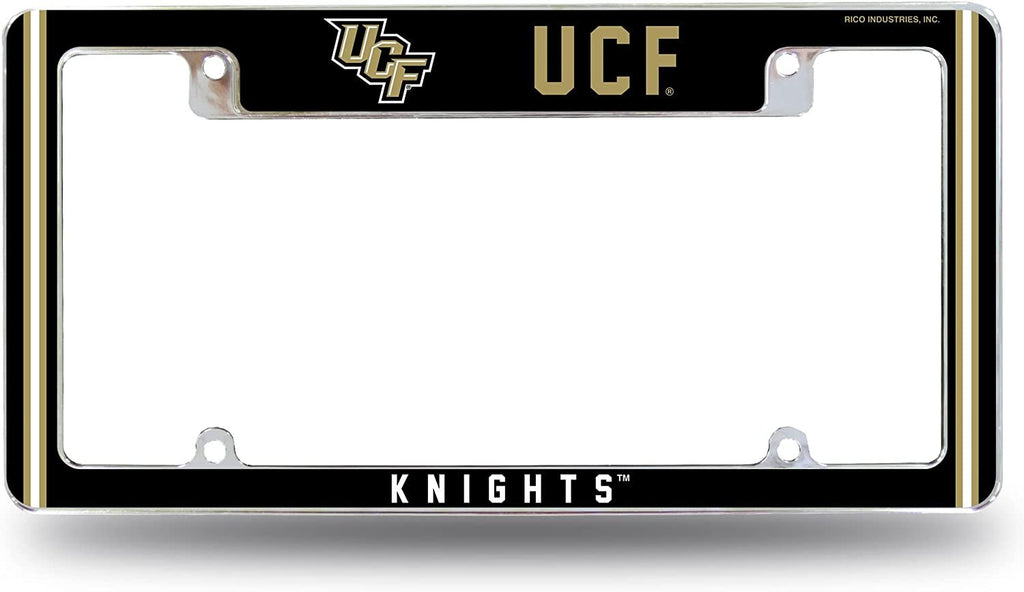 University of Central Florida Knights UCF Metal License Plate Frame Chrome Tag Cover Alternate Design 6x12 Inch