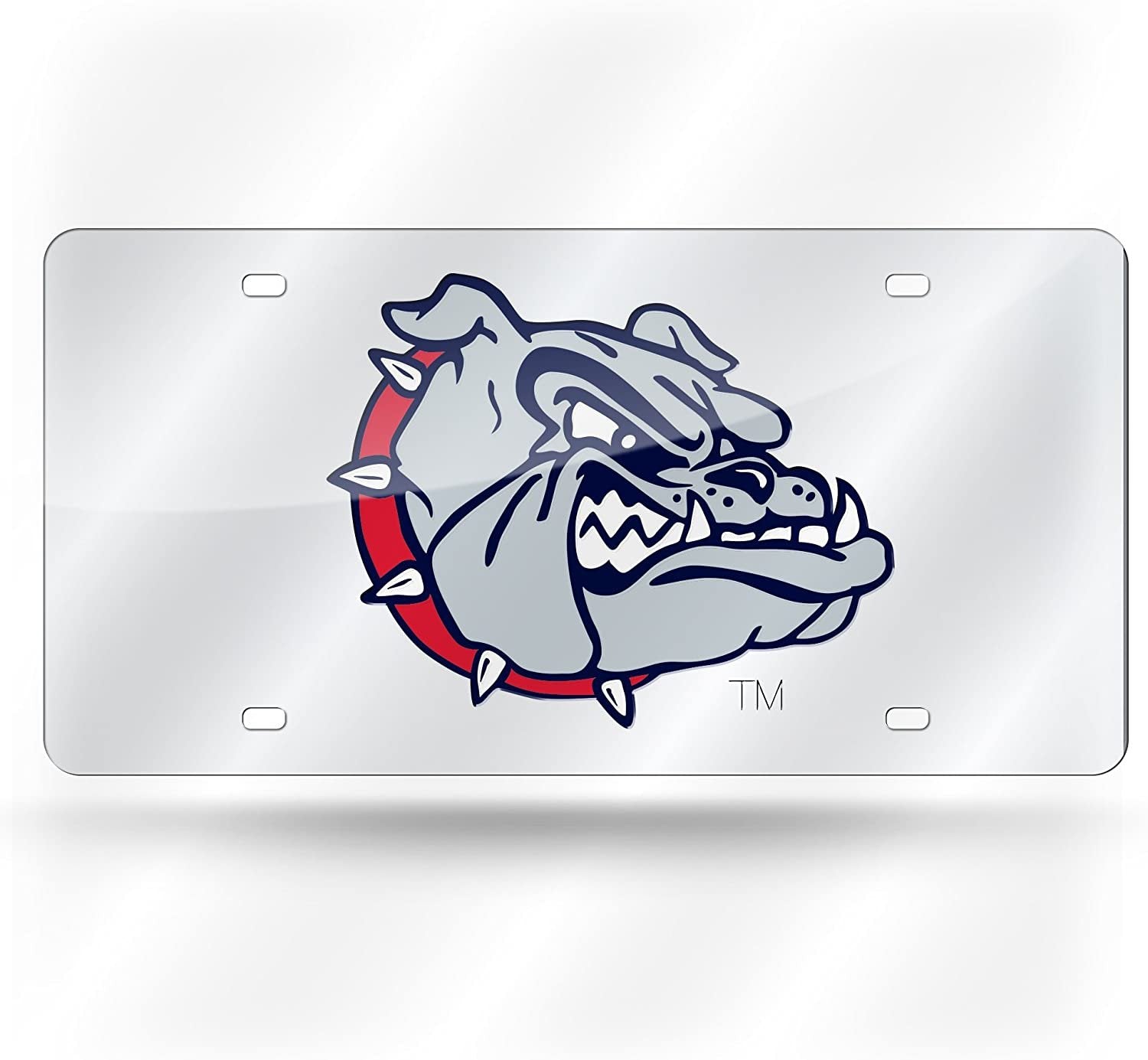 Gonzaga University Bulldogs Premium Laser Cut Tag License Plate, Mirrored Acrylic Inlaid, 6x12 Inch