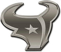 Houston Texans Solid Metal Auto Emblem Antique Nickel Design