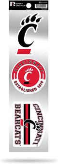 Rico Industries NCAA Cincinnati Bearcats 3-Piece Retro Spirit Decals