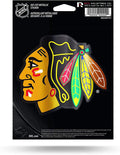 Chicago Blackhawks 5 Inch Decal Sticker, Color Metallic Shimmer Design, Full Adhesive Backing