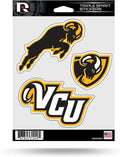 Virginia Commonwealth University Rams VCU 3 Piece Decal Sheet Triple Sticker