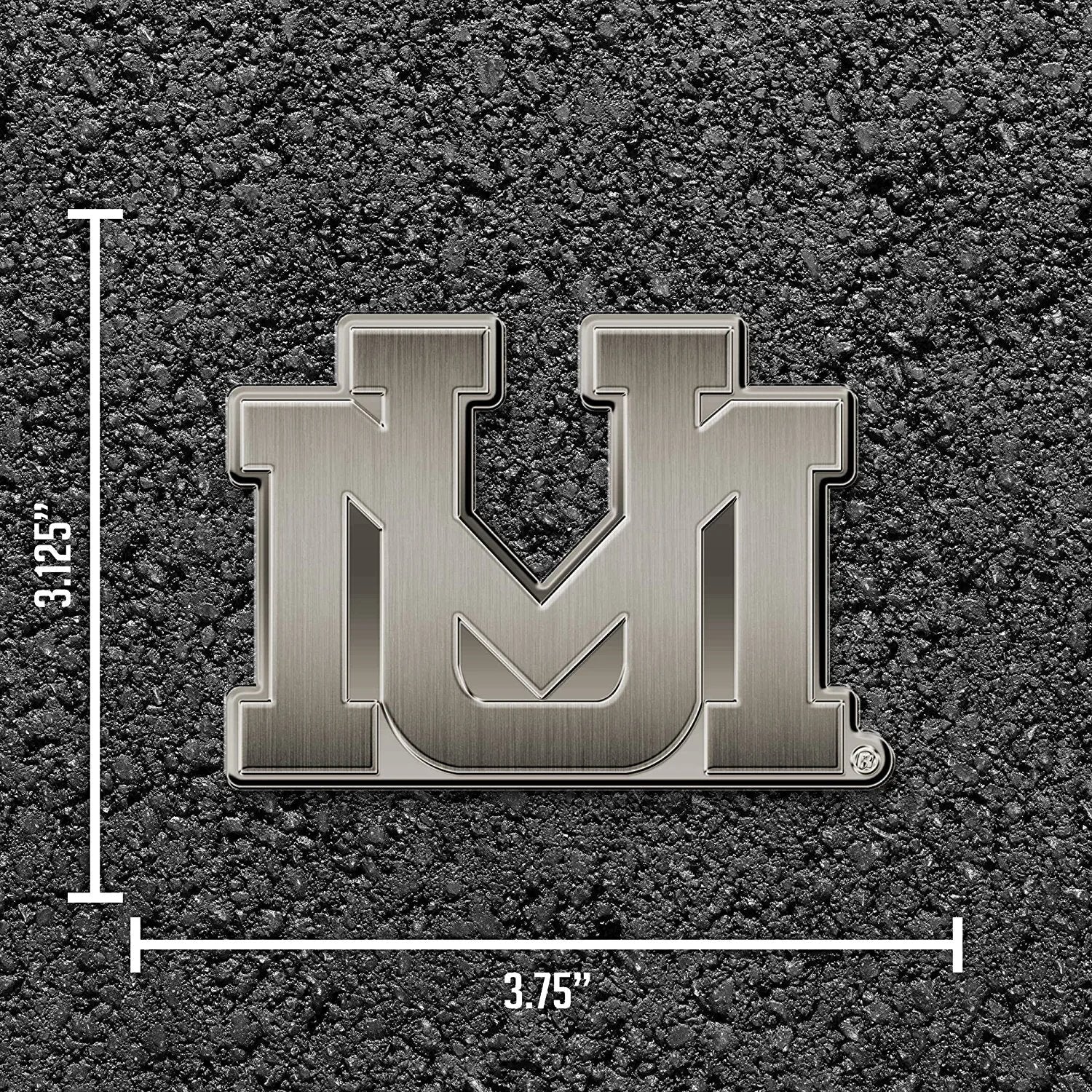 University of Montana Grizzlies Solid Metal Auto Emblem Antique Nickel for Car/Truck/SUV