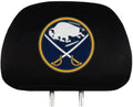 Buffalo Sabres Premium Pair of Auto Head Rest Covers, Black, Elastic, 10x14 Inch