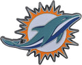 Miami Dolphins Solid Metal Color Emblem Raised